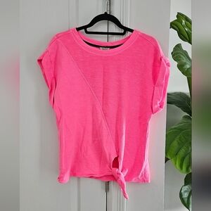 Anthropologie Pilcro Bright Pink Short Sleeve Tee